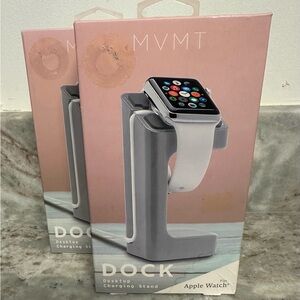 2 MVMT Gray and White Apple Watch Charging Docks